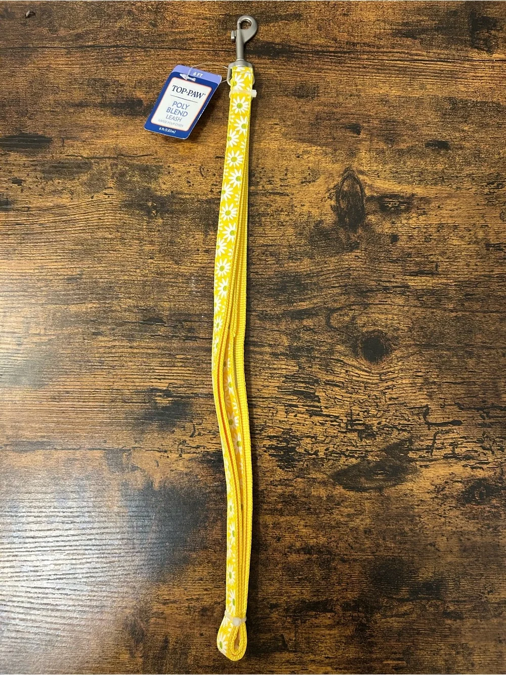 Top Paw Yellow Daisy Pattern Dog Collar + Leash XS